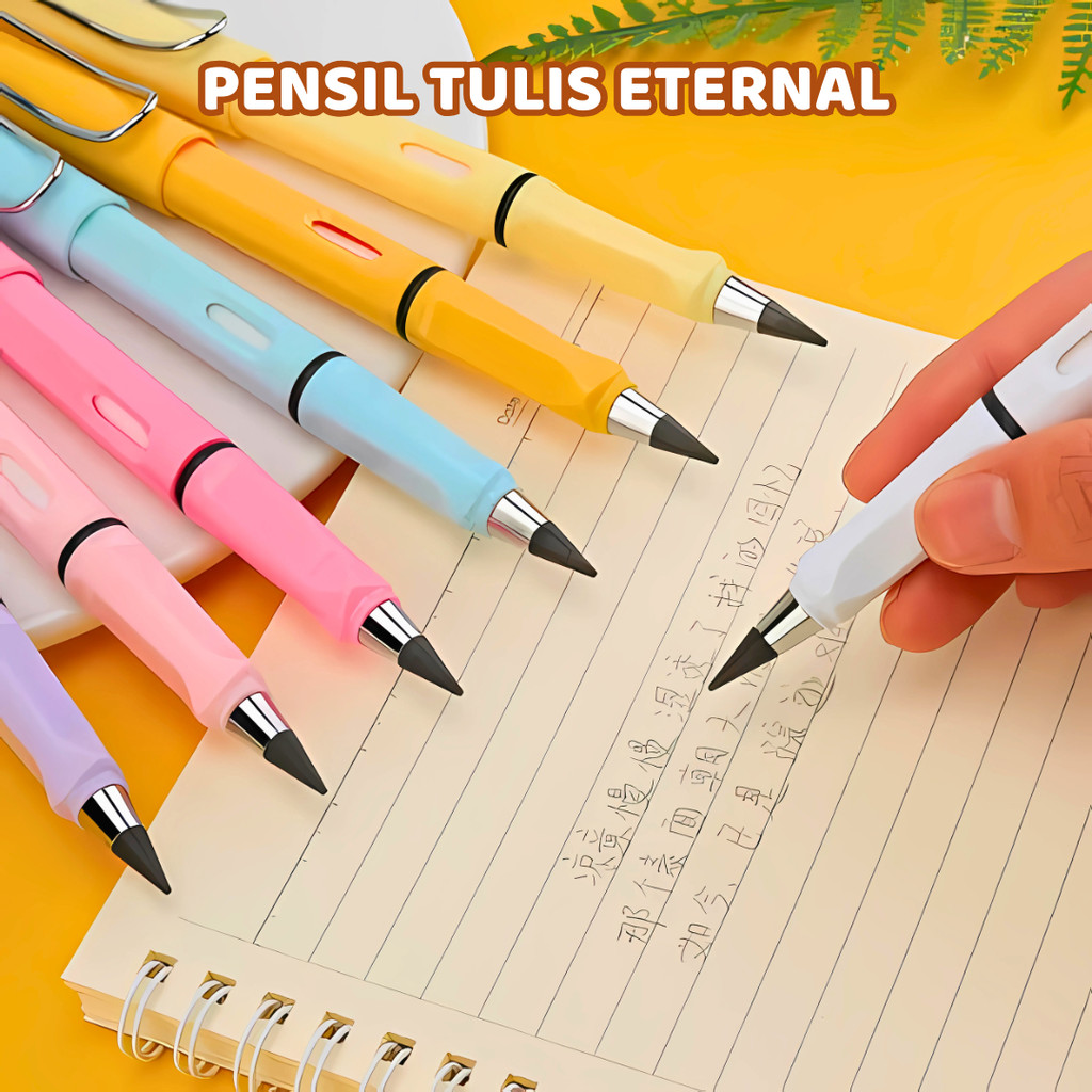 

Pensil Tulis Abadi Eternal Sekolah Murah Unik Anti Patah Cetekan Isi Besar Satuan Ungu Estetik Bagus