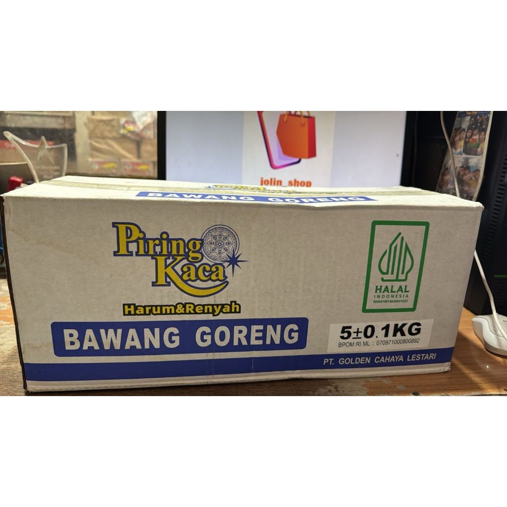 

Bawang goreng 5 kg cap Piring Kaca / 1 dus
