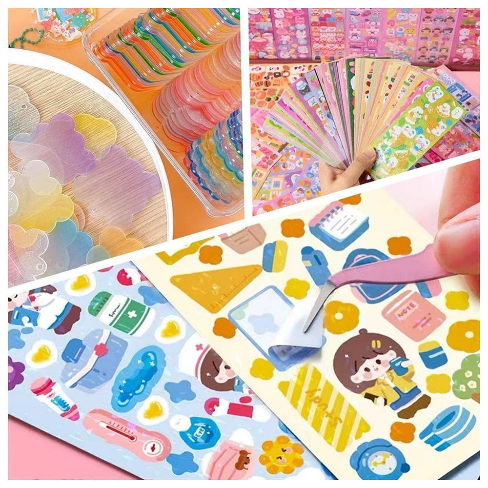 

200p Kawaii Stickers for Kids Cute Stationary Aesthetic Diary Decoration Art Supplies Stickers for Scrapbooking Lot Korean Paper