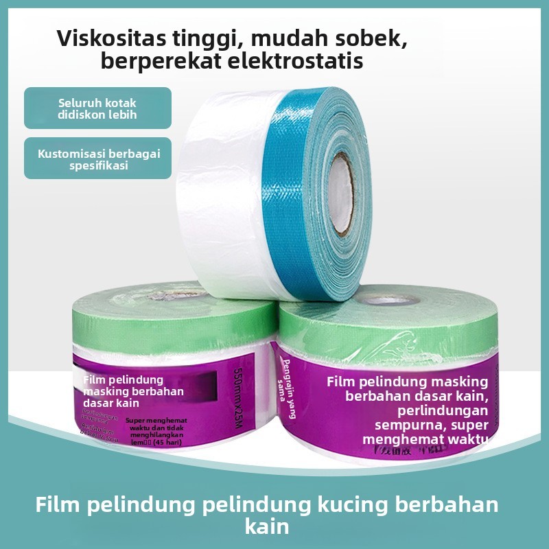 

(1PCS) Pita Kain Karet Film Masking Daya Rekat Tinggi Tanpa Jejak Cat Batu Asli Film Pelindung Masking Film Pelindung Cat Semprot