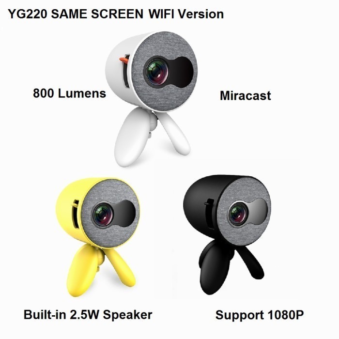 YG220S WIFI MIRRORING Proyektor Mini Projector 800 Lumens Alt YG300
