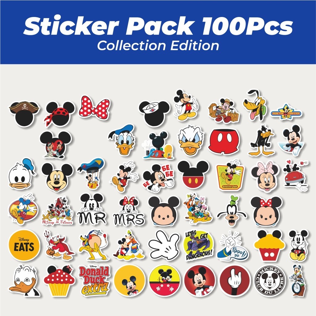 

Hot Stiker Kartun Mickey Mouse [Miki Tikus] Lucu Anti Air Stikers Berperekat Waterproof Sticker Decal Buat Motor Helm Buku Journal Koper Casing HP Laptop Botol Minum
