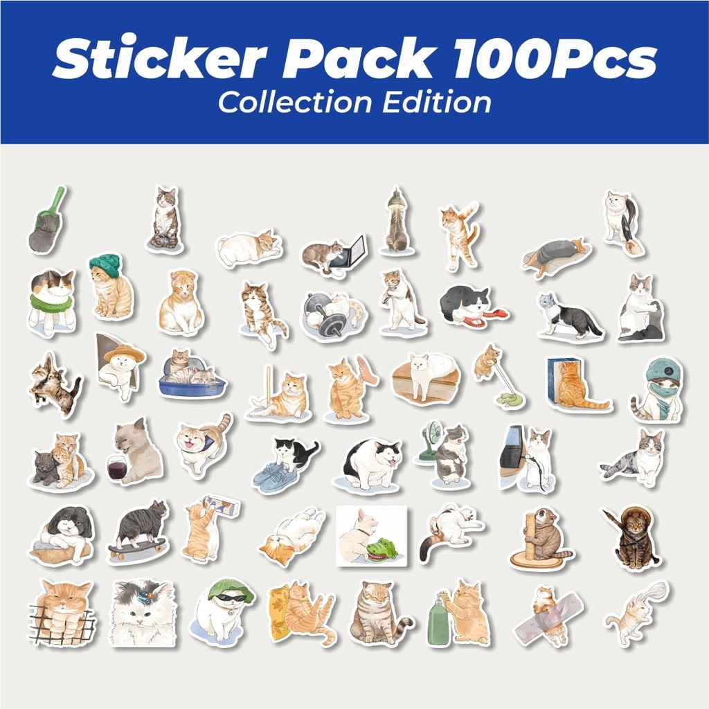 

Hot Stiker Hewan Funny Cat [Kucing Lucu] Lucu Anti Air Stikers Berperekat Waterproof Sticker Decal Buat Motor Helm Buku Journal Koper Casing HP Laptop Botol Minum