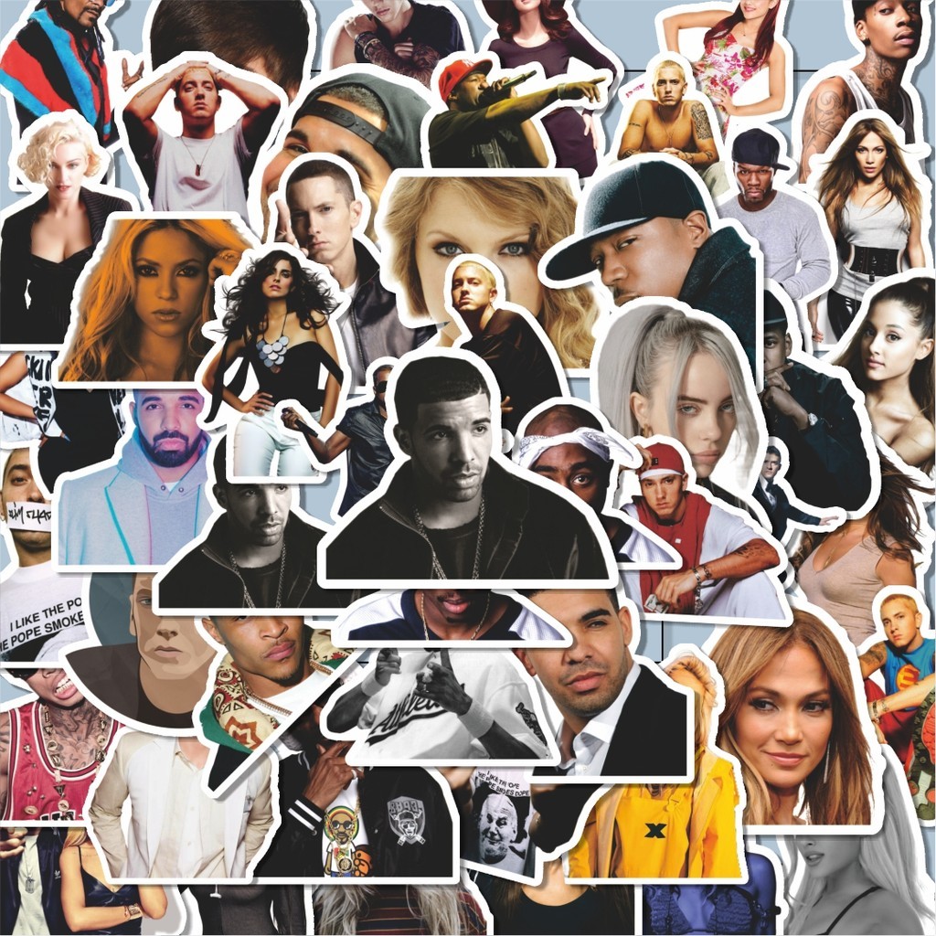 

100PCS Lucu Stiker Artis Musik Hip Hop Stiker Aesthetic Stiker Anti Air Stikers Berperekat Waterproof sticker decal buat Motor Helm Buku Journal Koper Casing HP Laptop Botol Minum Hadiah anak