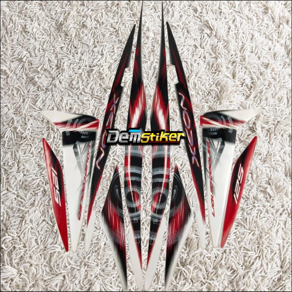 Stiker Striping Motor Xeon Karbu 2011 2012 Putih Sticker Lis Body Standar