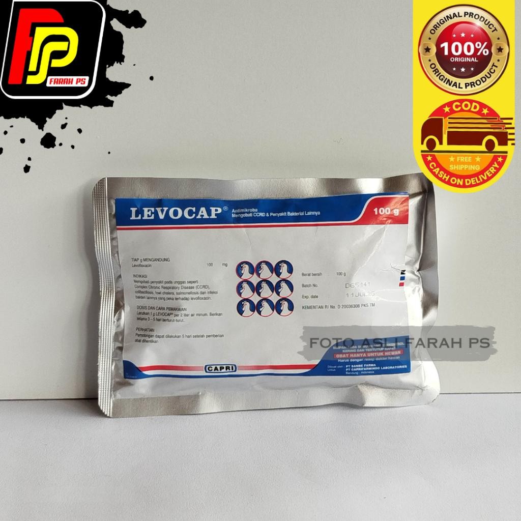 Levocap 100 Gram - Obat Hewan Ternak Unggas CRD Kompleks Pernapasan