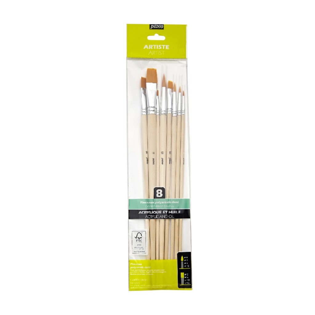 

COD Pebeo Golden Taklon Oil and Acryllic Brush Set