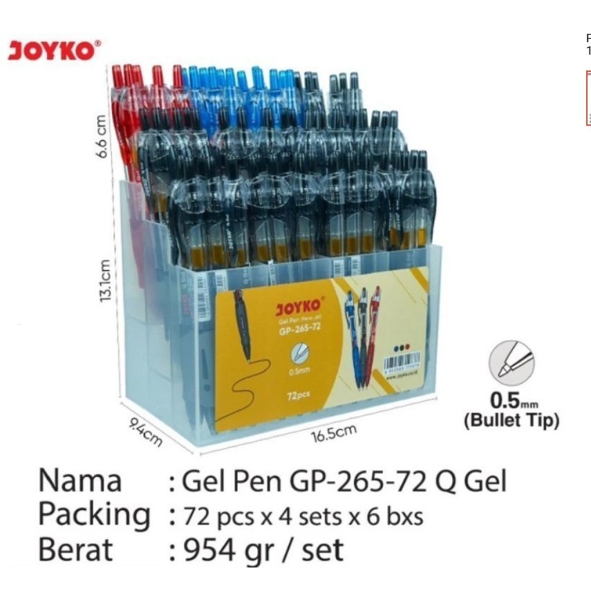 

ECER Pulpen Gel Joyko Gp-265-72 Q gel SATUAN