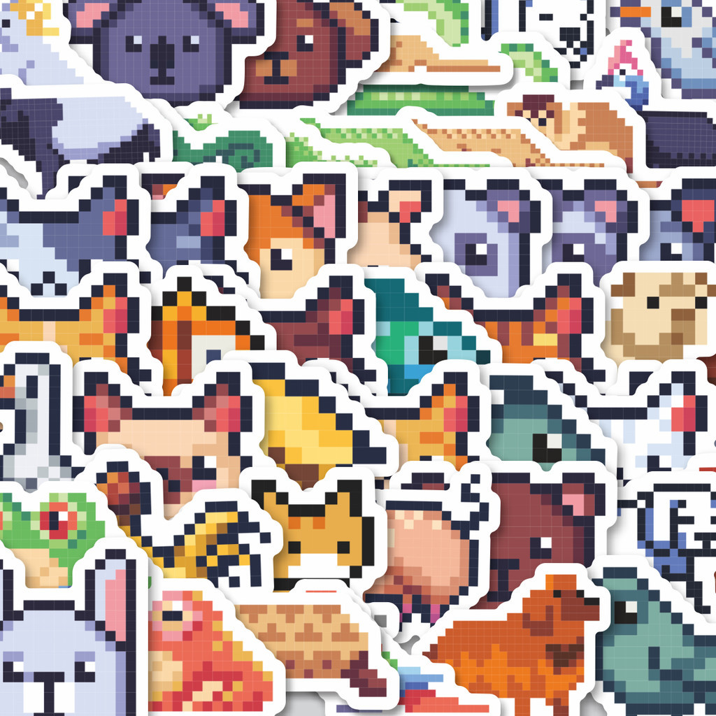 

Stiker Cutting Pack Hewan Pixel Isi 100Pcs Series Aesthetic Lucu Keren Untuk Koper Bahan Vynil