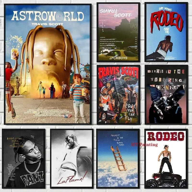 

Hip Hop Singer Rapper Travis Scott Astroworld/Jackboys Music Album Cover Poster Canvas Painting Wall Pictures Home Dorm Decor