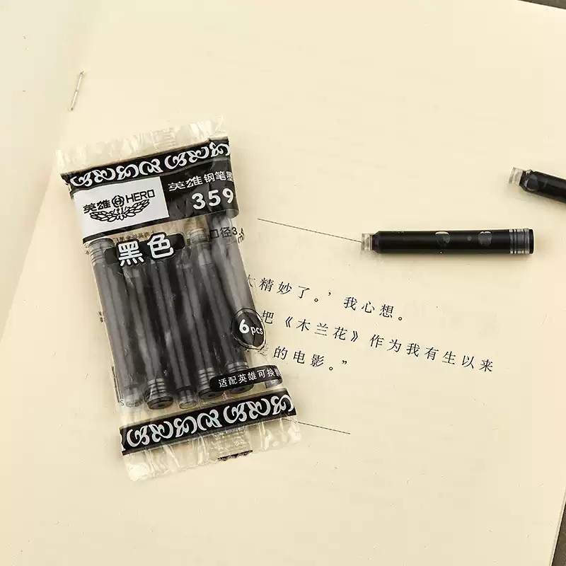 

Hero 3.4mm Fountain Pen Ink Capsule 6PCS/Set Black Blue DarkBlue Large bore
