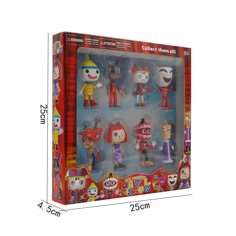 8pcs/Set The Amazing Digital Circus Figure Toy Pomni Jax Kinger Action Figure with Box For Kid Xmas 