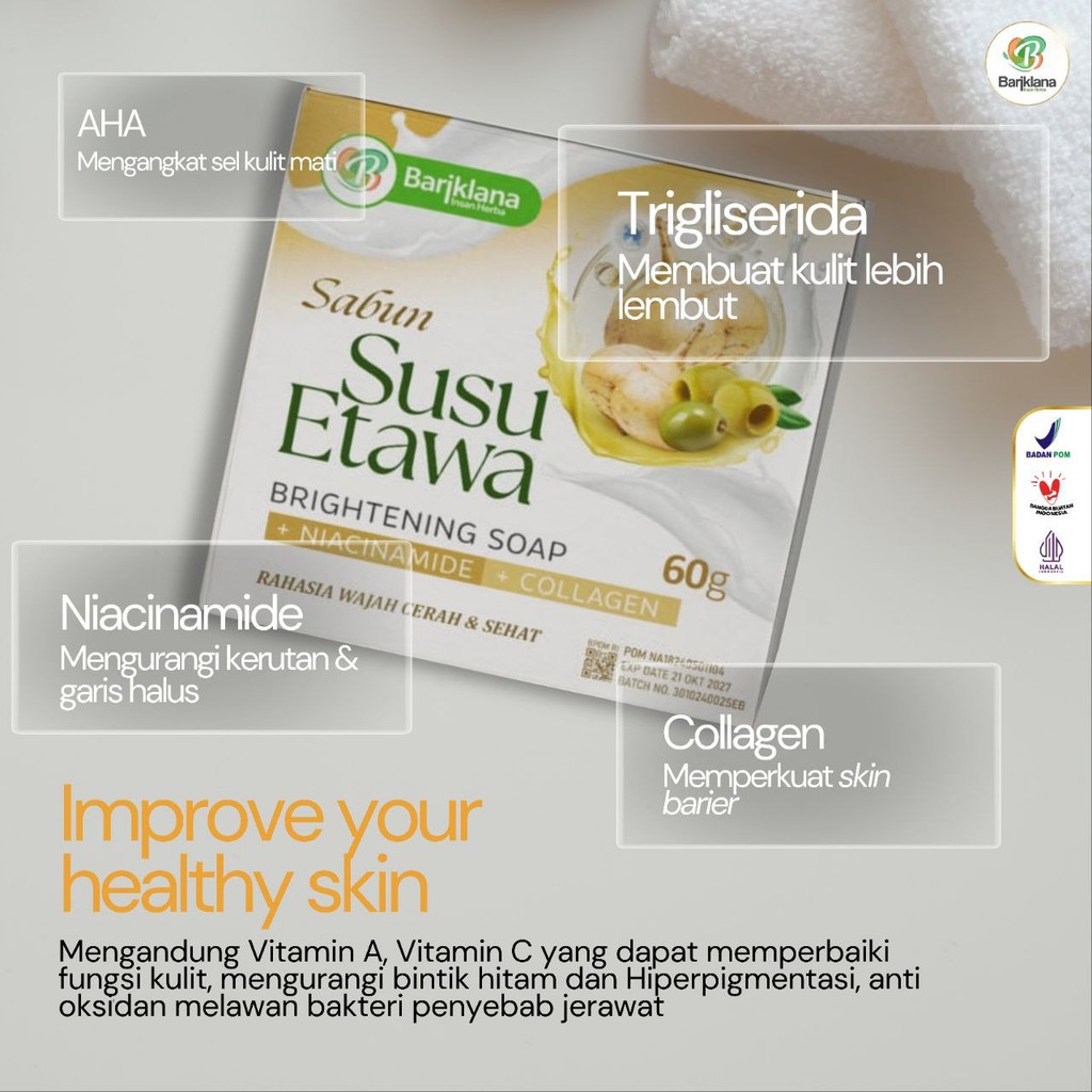 SABUN SUSU KAMBING ETAWA HERBAL DISTRIBUTOR BARIKLANA TASIKMALAYA / SABUN WAJAH SABUN PENCERAH WAJAH