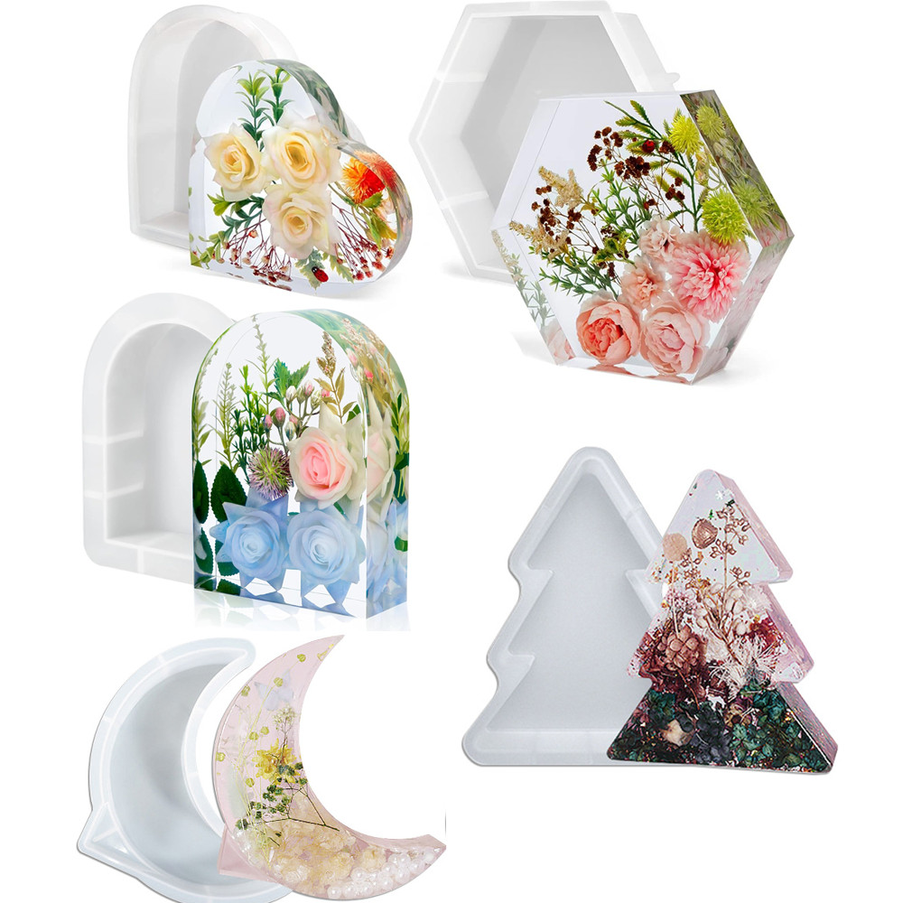 

Geometry Resin Molds Silicone Epoxy Resin Casting Craft Mold For Flower Preservation Bookends DIY Flowers Insects Specimen