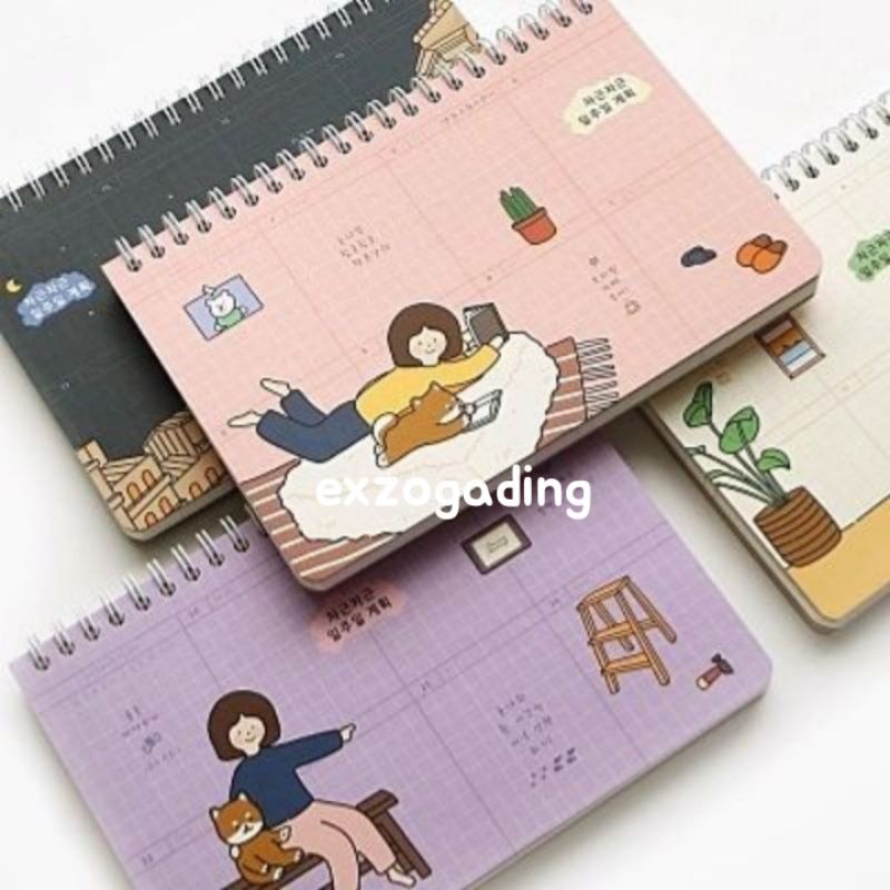 

Weekly Planner 15 Months A5 Korea Pinkfoot for Study School Notes Aesthetic