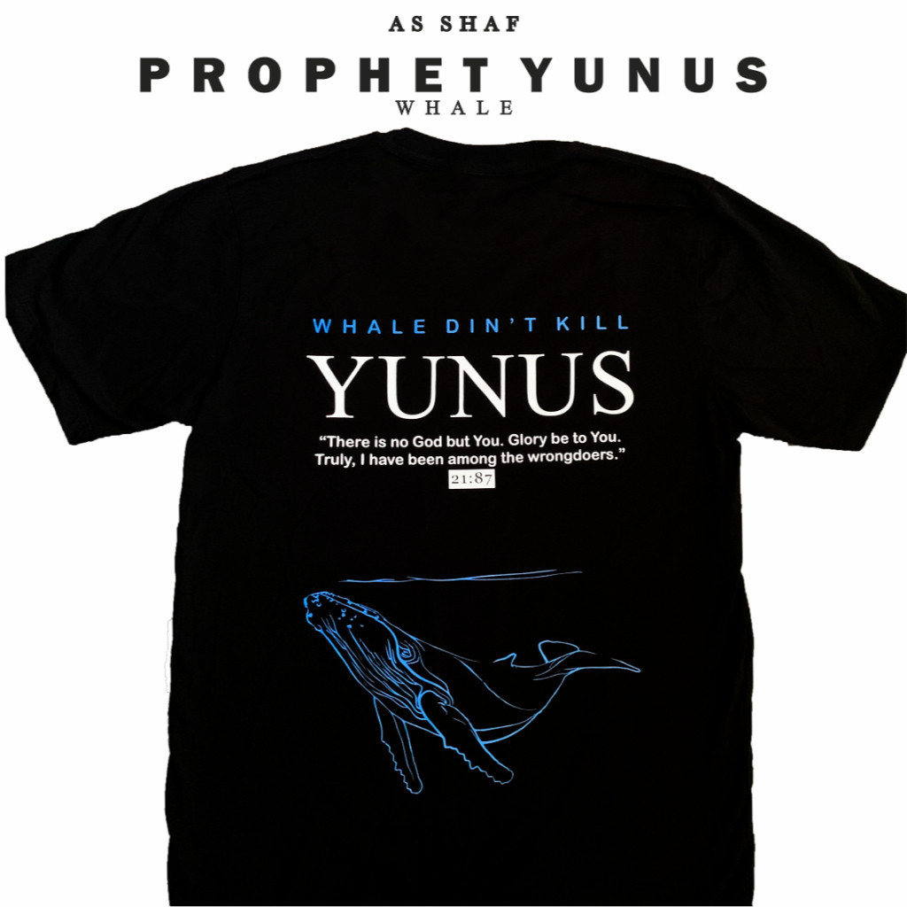 Kaos Pria Muslim Keren – Kaos Nabi Yunus Asshaf | T-Shirt Dakwah Islami Kekinian