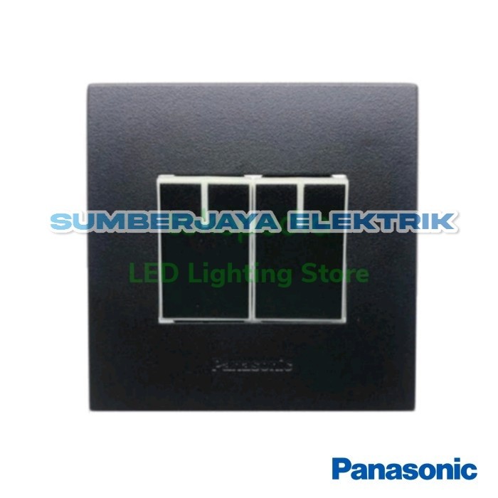 PANASONIC Saklar Seri 2Gang 2Way HOTEL Hitam WESJ5932B
