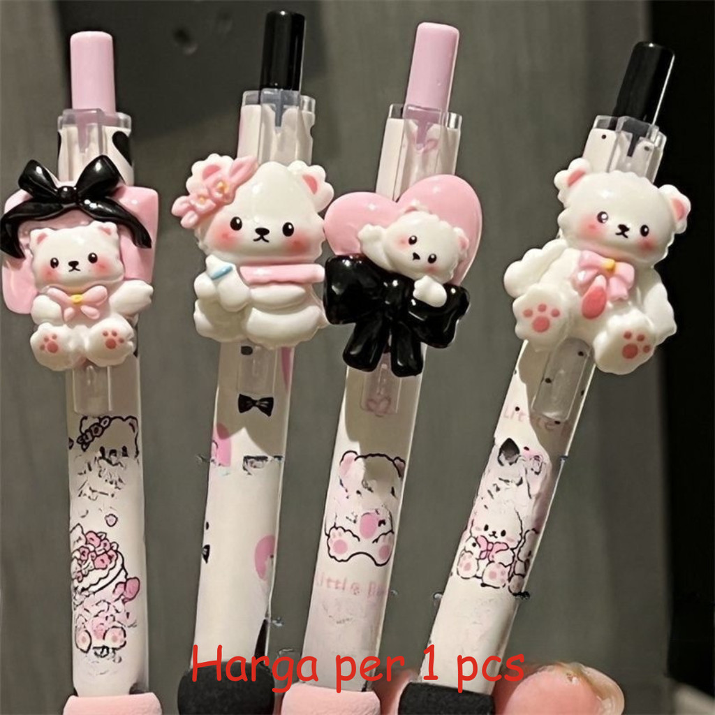 

[doodledreams] Pulpen Bear Pita Lucu 1 PCS / Cute Pen / Bolpen Tinta Lucu / Alat Tulis Sekolah