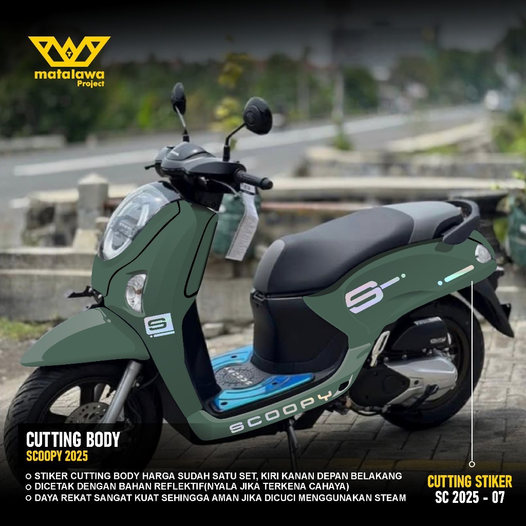 Sticker Cutting All Body Scoopy Stiker Timbul Full Set Terbaru 2025  Stiker bukan Full Body 07