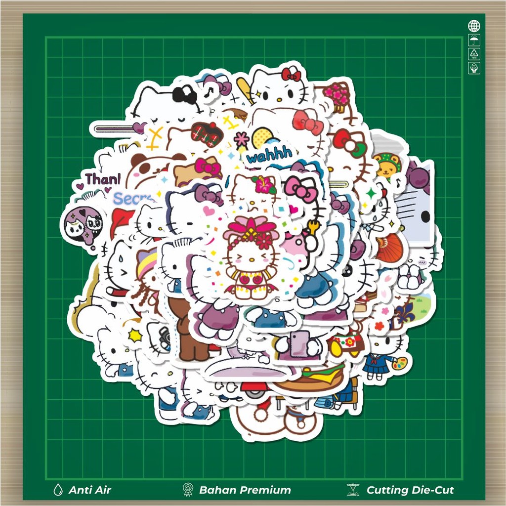 

HOT 50 PCS STIKER Stiker Kartun Hello Kitty V5 Stiker Fashion Cars Decal Dingin Kartu Album Custom Vinyl Anti Air- Sticker Aesthetic Buku Journal Koper Casing HP Tablet Laptop Helm Motor Botol Minum