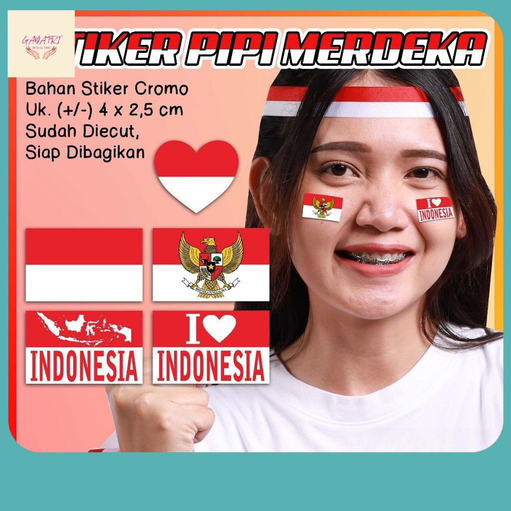 

Serba Agustus / Stiker Pipi 17 Agustus 25 pcs Stiker Merah Putih Dirgahayu Indonesia Stiker Bendera