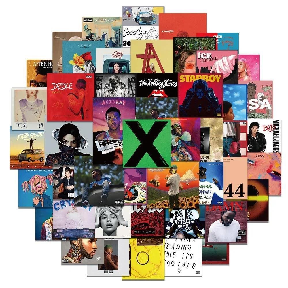 

55PCS Artist Singers Album Cover Stickers For Luggage Phone Case Laptop Notebook Decals Kids Gift