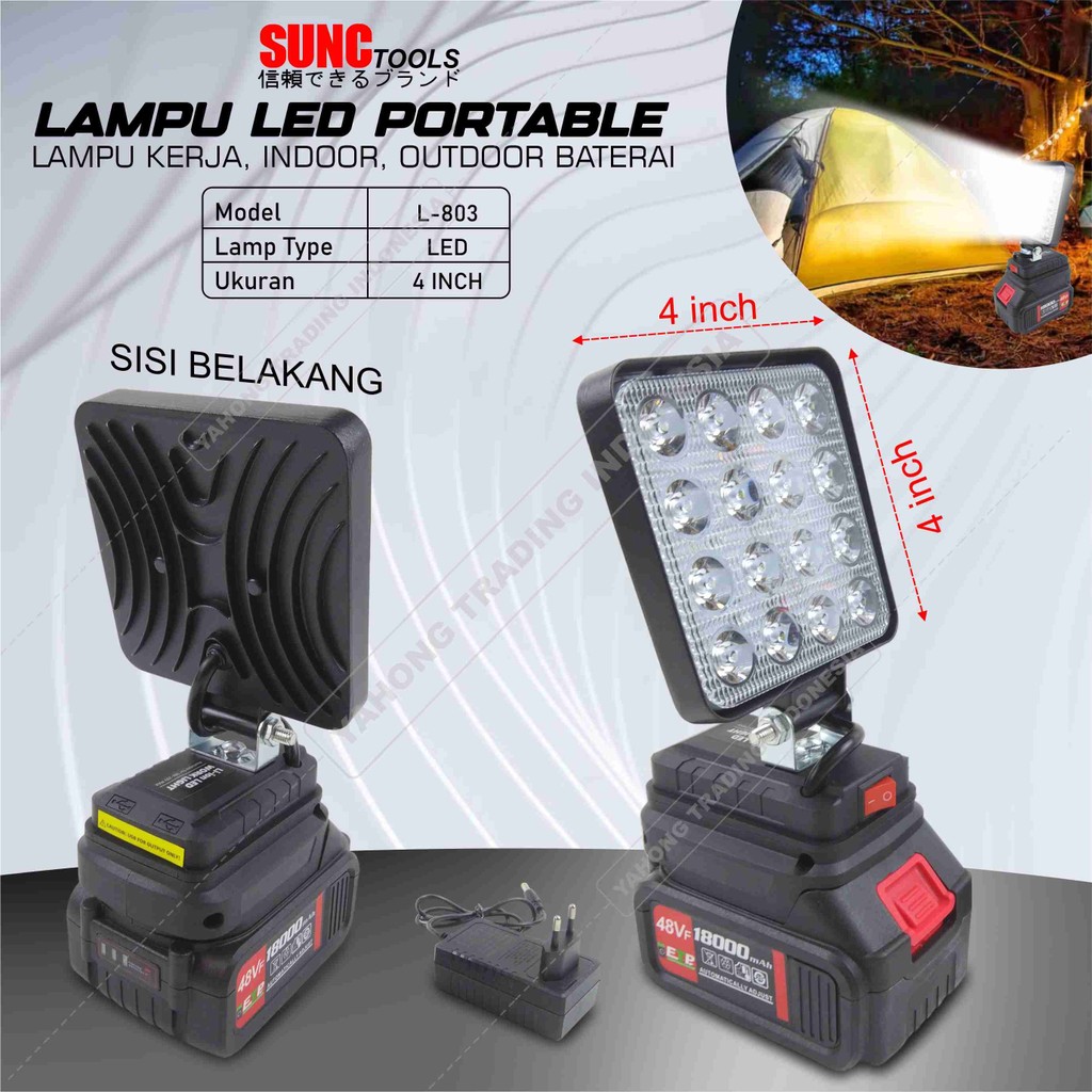 Lampu LED Portable Baterai Power Tools LXT SUNC TOOLS