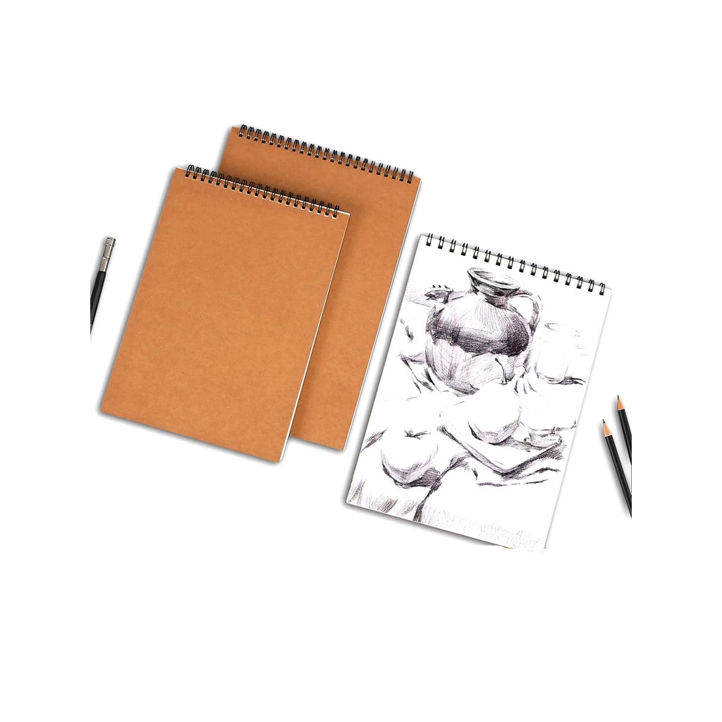 

Bview Art 5.8" x 4.13" Top Spiral Bound Sketch Book Pad Acid Free Painting Writing Paper for Kids Adults Beginners