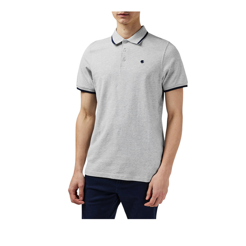 Soulcal Men's Fashion Short Sleeve Polo Shirts - Grey Marl