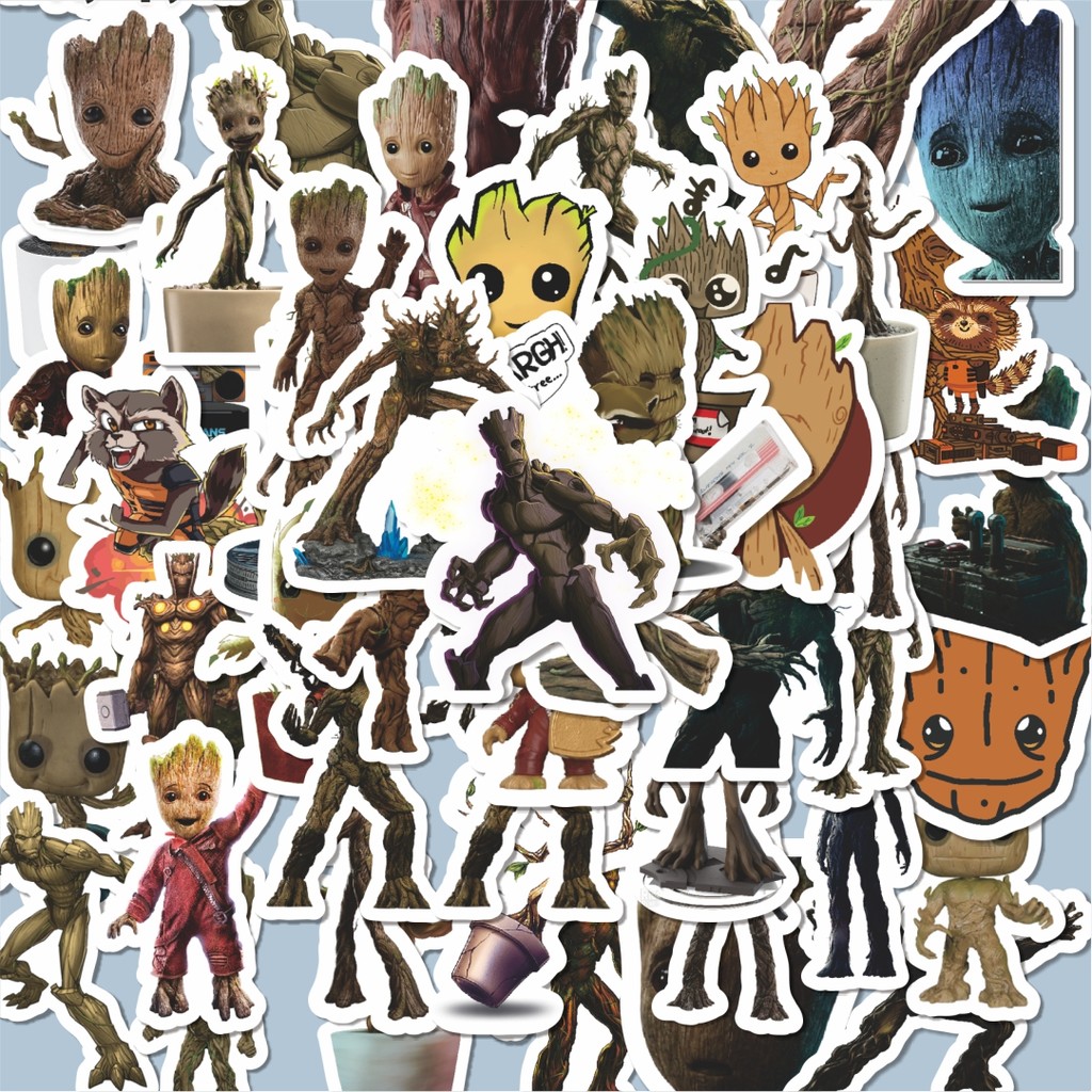 

100PCS Lucu Stiker Groot Series A Marvel Superhero Stiker Aesthetic Stiker Anti Air Stikers Berperekat Waterproof sticker decal buat Motor Helm Buku Journal Koper Casing HP Laptop Botol Minum Hadiah anak