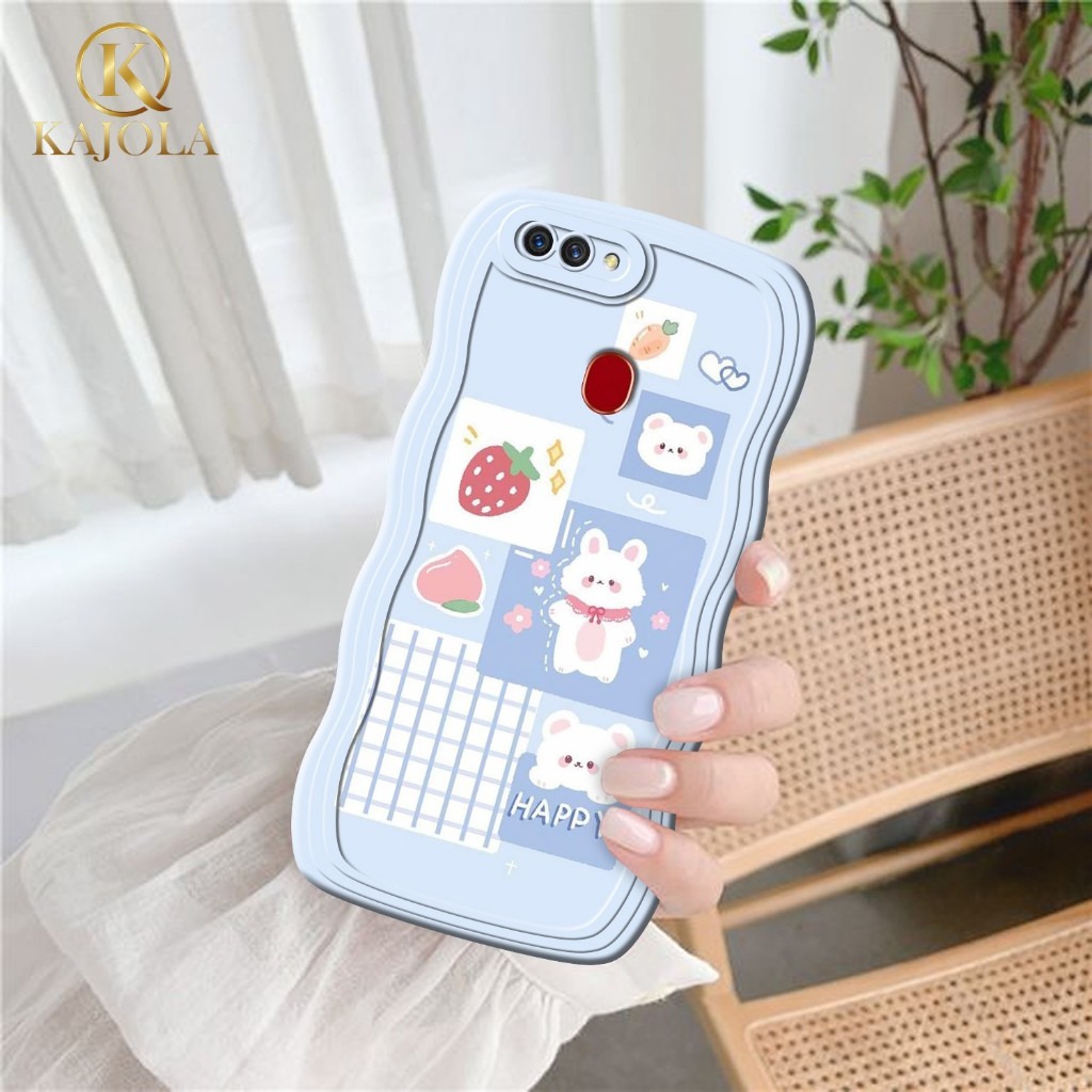 Case Gelombang Oppo A5S / A12 / A11K / A7 / F9 Motif Aesthetic Bahan Softcase silicon Lentur - Skin 