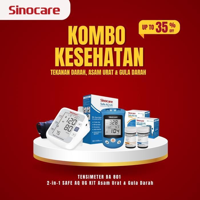 KOMBO KESEHATAN Tekanan Darah, Asam Urat & Gula Darah | 2in1 Kit Alat Cek Asam Urat & Gula Darah Ins