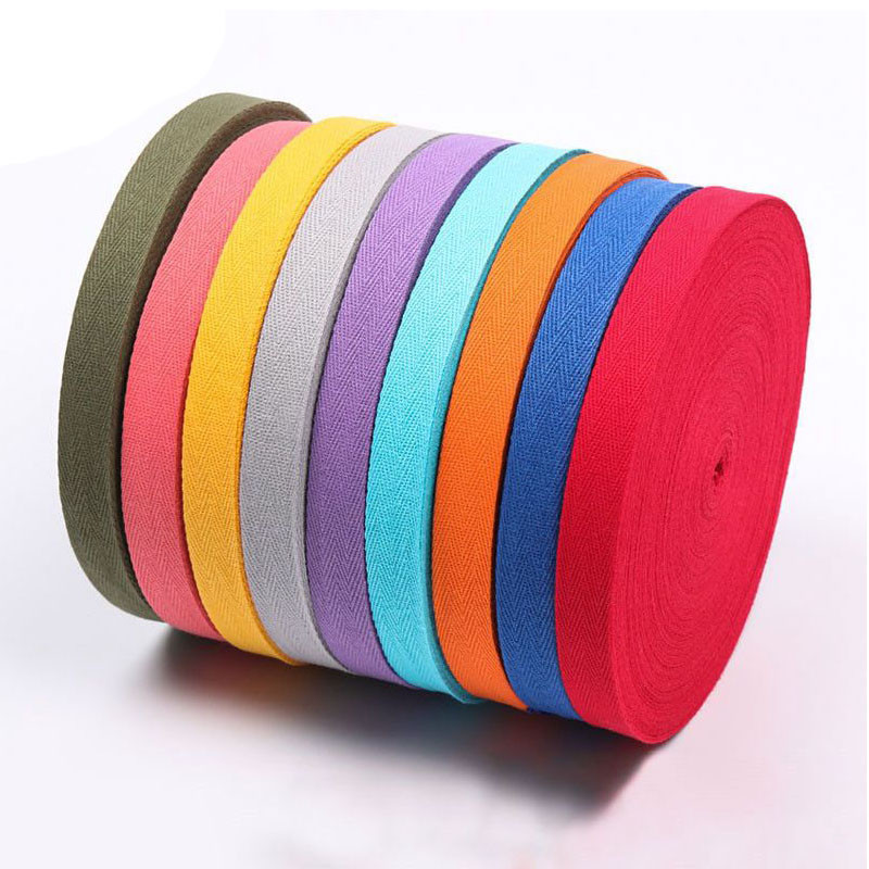 

New 3/4" (20mm) 45 Meters 100% Cotton Belt Herringbone Tape Package Cotton Ribbon 26 Colours For Handmade Diy Accessories