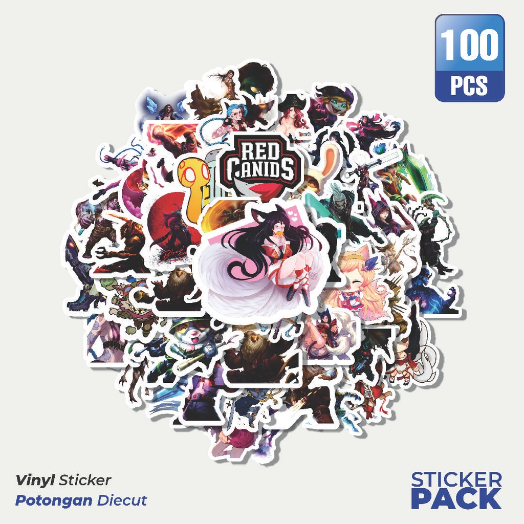 

Super Hemat! 100 PCS Stiker Kartun League of Legends v3 Waterproof Aesthetic- Untuk Laptop, Motor, dan Helm - Paper Stationery Pack