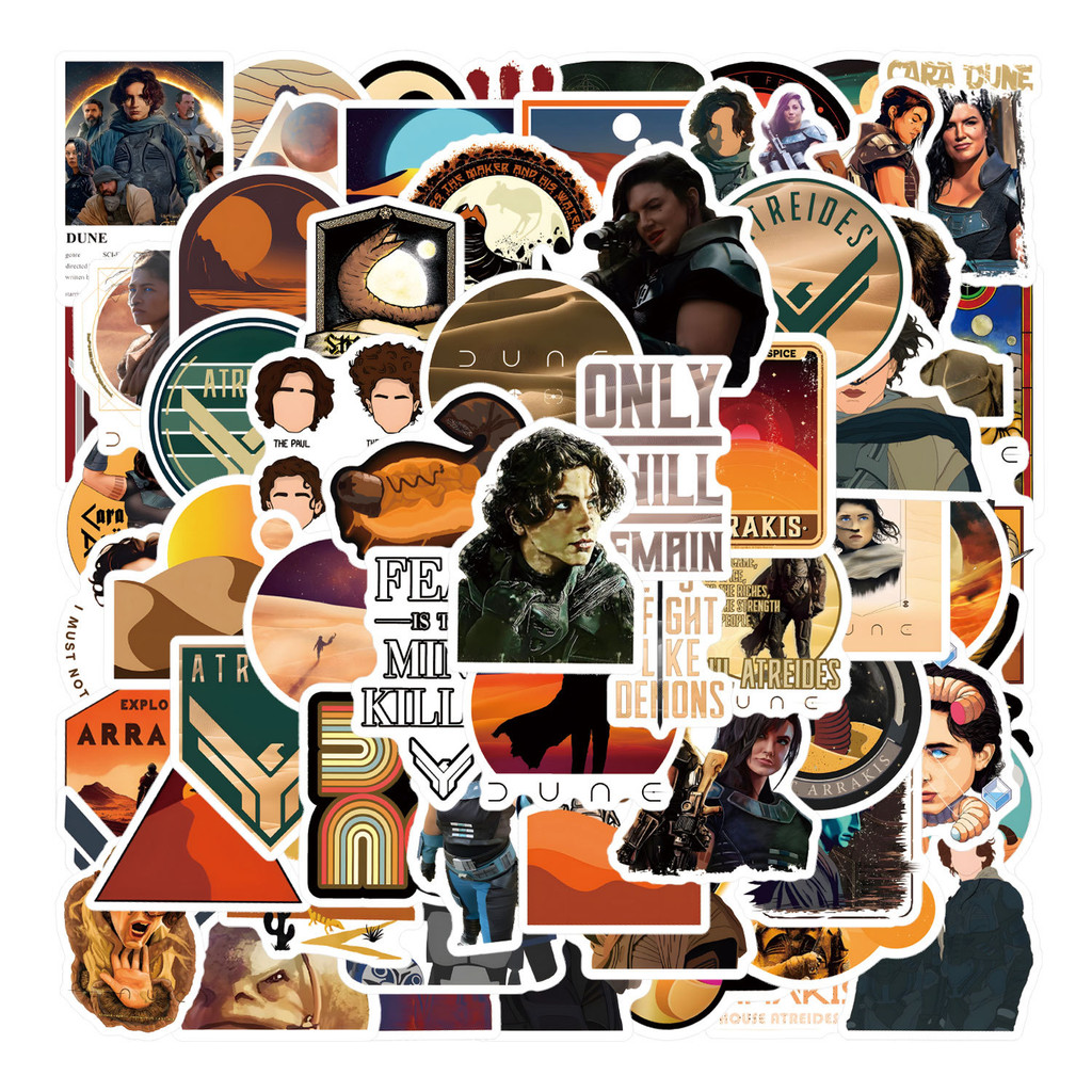 

60Pcs Cartoon Dune Stickers Arrakis DIY Stickers Scrapbooking Phone Luggage Skateboard Decorative Waterproof Decals