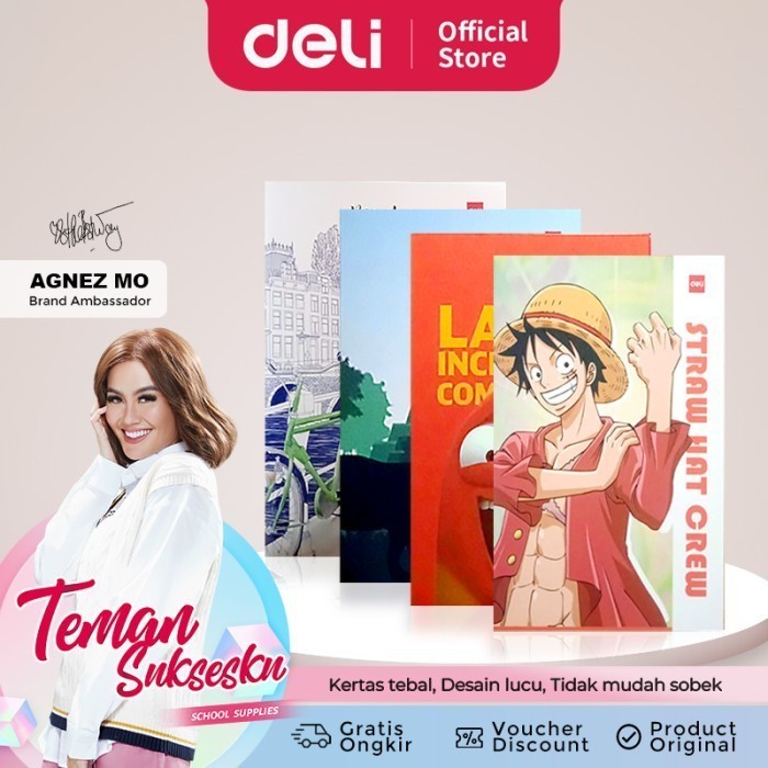

DELI buku tulis A5/kwarto 38/58 lembar (harga per pack isi 10 buku)