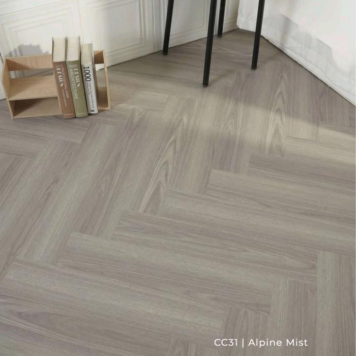 CHAMPION SPC HERRINGCORE / HERRINGBONE 5MM MAXCORE 1,64M2 MOTIF KAYU PARKET - CC31 Alpine Mist