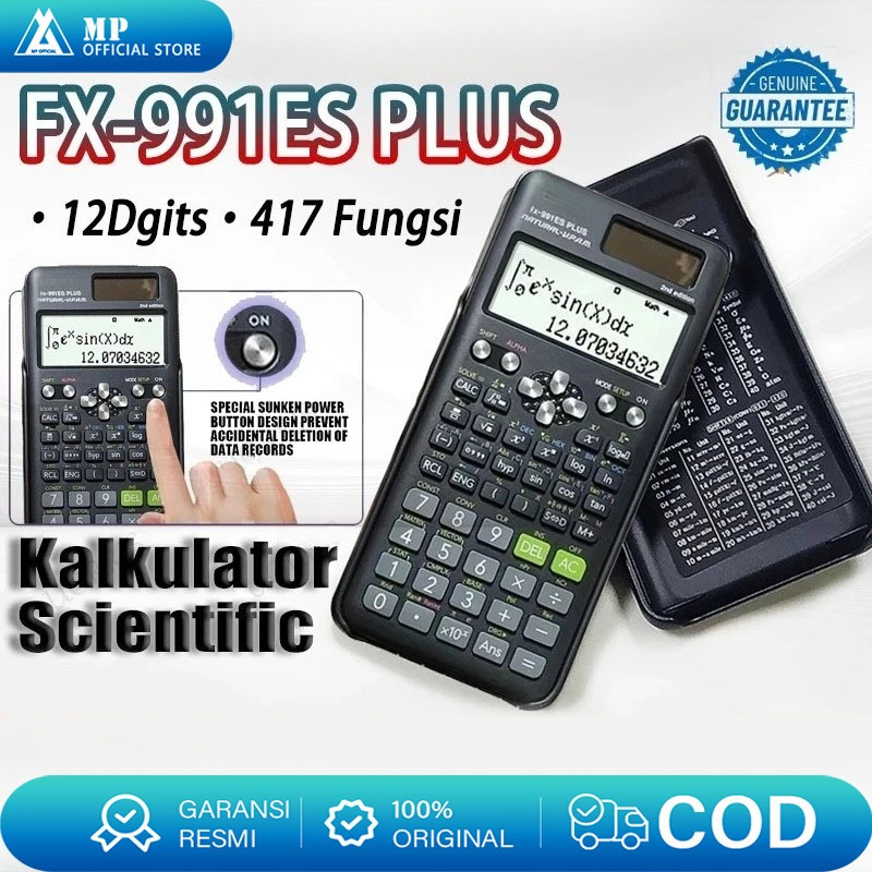 

Kalkulator Scientific Casio Ilmiah FX-991ES-Plus Calculator Scientific Casio Kalkulator Casio Scientific 417 Fungsi/Dua Sumber Tenaga Baterai Dan Tenaga Matahari/40 Konstanta Rumus