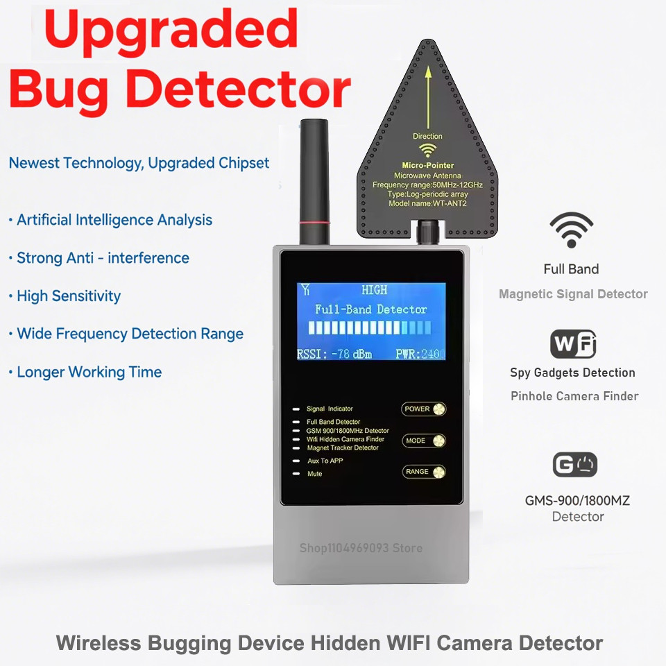 Wireless Bug Mini Spy Gadgets Detector Antiradar Hidden Camera Spy GSM GPS Tracker Eavesdropping Spy