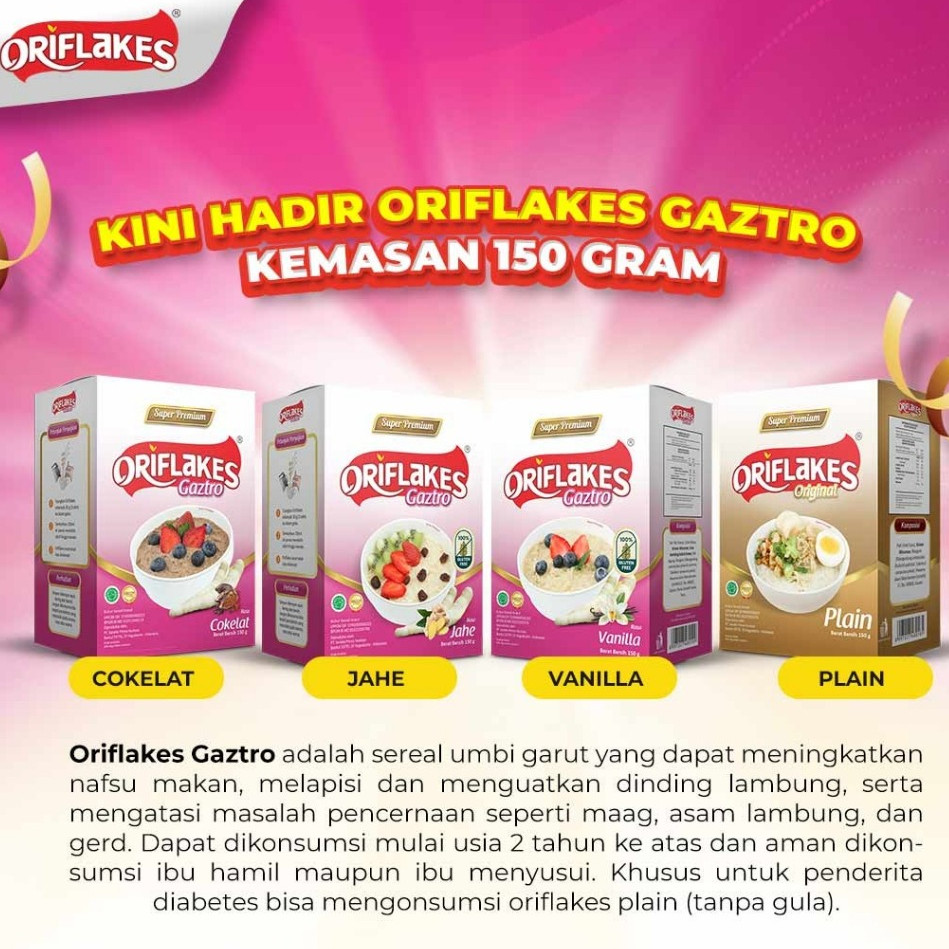 

Oriflakes Sereal Asam Lambung Maag Sereal Umbi Garut Ararut Sachet