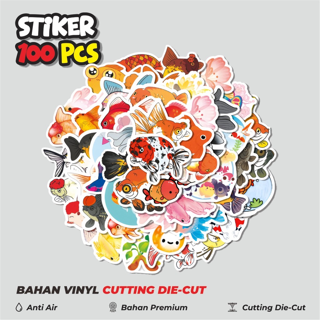

Terbaru! 50 pcs Stiker Cute Fish [Ikan Hias Lucu] Dekorasi Lucu Kreatif untuk Notebook, Skateboard, HP
