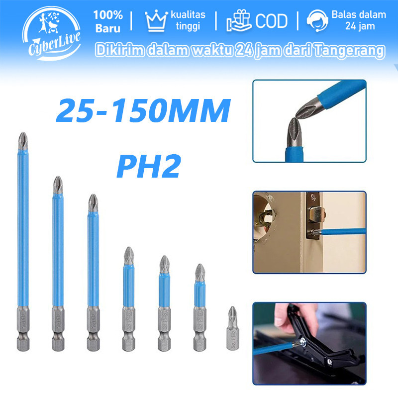 7pcs Mata Obeng Ketok Mata Obeng Impact Magnet Mata Bor Obeng Magnet Kuat Mata Bor Obeng Magnet Anti