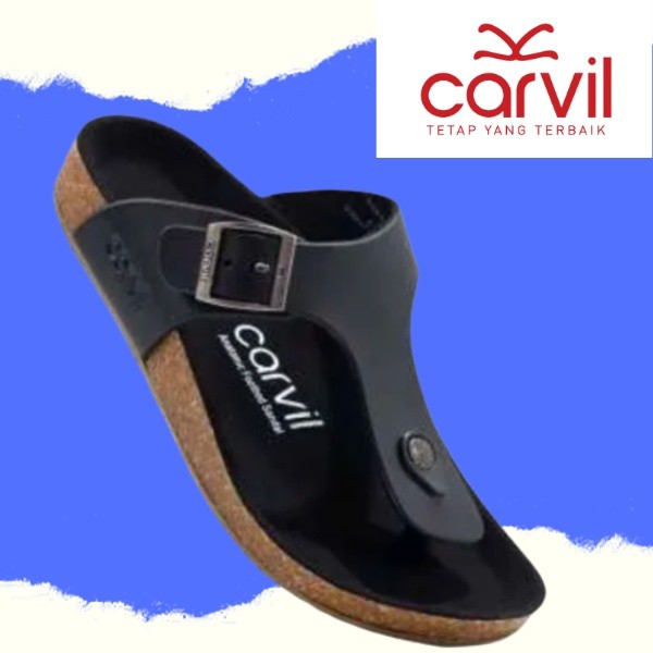 PROMO Sendal Carvil Pria 2022 Kulit /sendal carvil cowok /sandal cowok dewasa murah /sendal pria dew