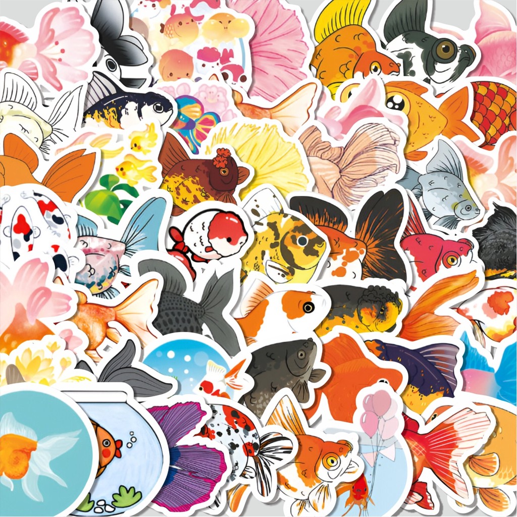 

Stiker Cutting Pack Stiker Cute Fish [Ikan Hias Lucu] Isi 100Pcs Series Aesthetic Lucu Keren Untuk Koper Bahan Vynil
