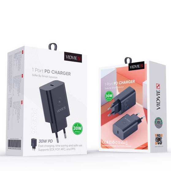 Terbaru Travel Adapter Charger Vidvie's Super Fast Charging 30w PLE014