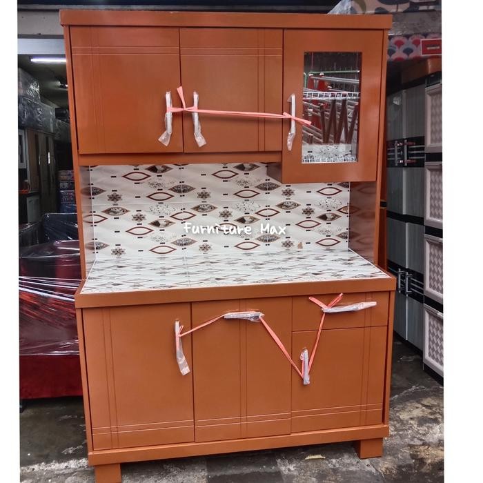 Terbaru LEMARI SAYUR / LEMARI DAPUR / RAK PIRING KAYU 3 PINTU COKLAT