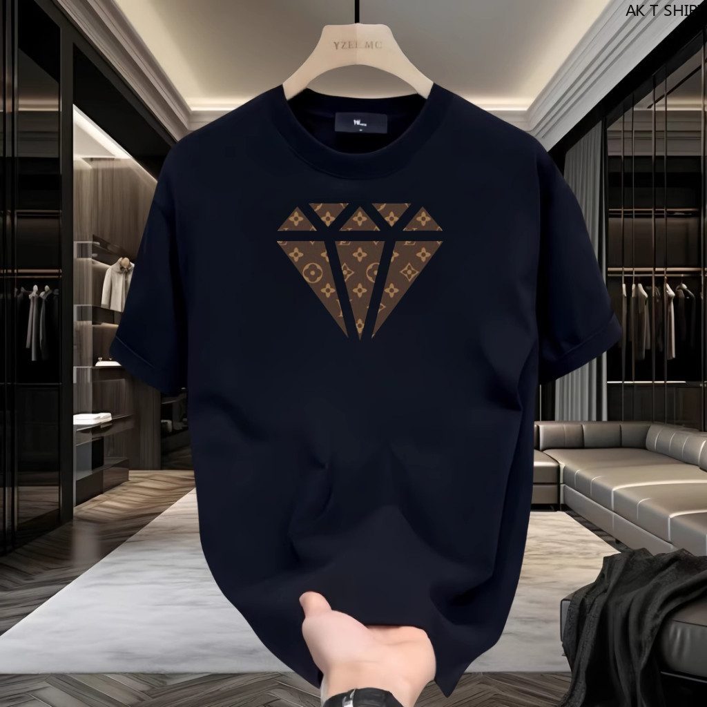 shopT Shirt Pria baju kaos pria LVPakaian Pria Atasan Kaos meluncurkan lengan pendek bermotif berlia