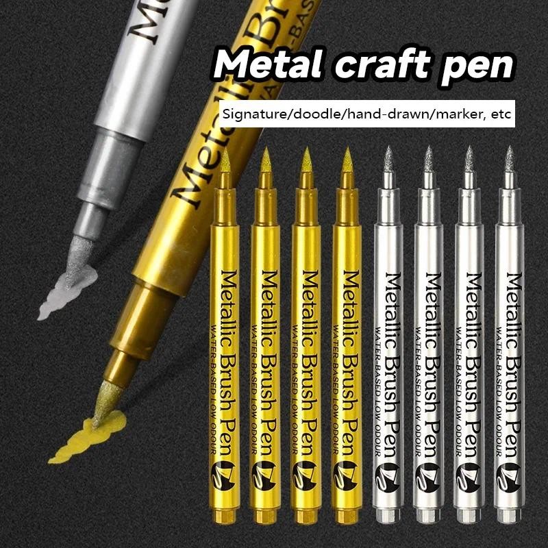 

Gold Silver Metallic Marker Pen Waterproof Permanent Paint Marker Pen for Rock, Mug, Ceramic, Glass DIY Painting Supplies