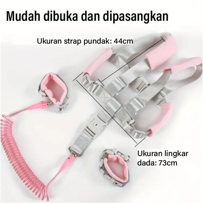 Gelang Tali Pengaman Anak 2 IN 1 Child Safety baby anti hilang / lost - Biru Muda