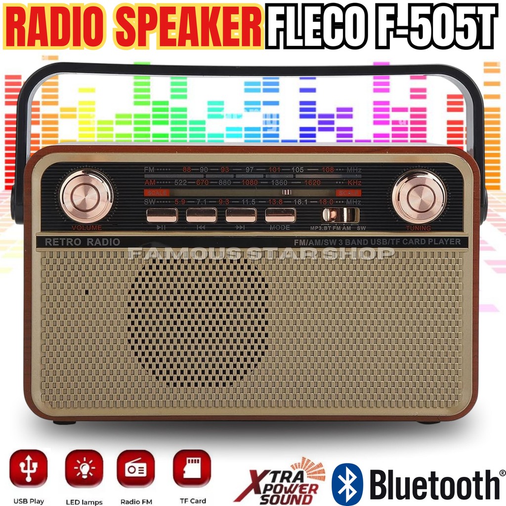 PILIHAN SHOPE Radio Speaker FM/AM Portable FLECO F-505T radio - Speaker Bluetooth Portable Radio Sen